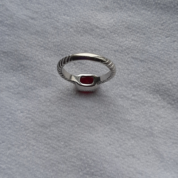 Pink Created Sapphire 925 Sterling Silver Ring - Picture 5 of 11